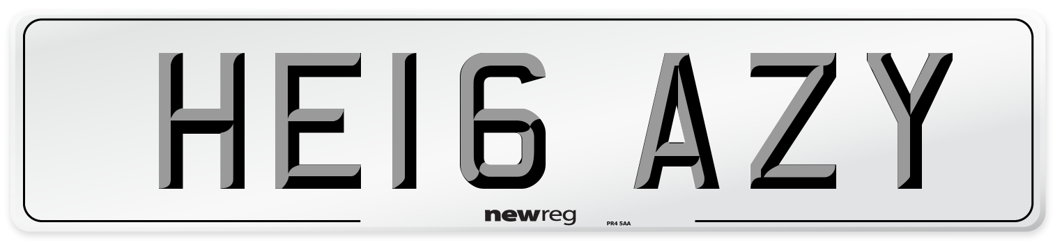 HE16 AZY Number Plate from New Reg